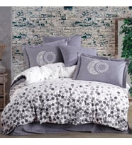Hobby Çift Kişilik Poplin Nevresim Stars Gri