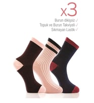 Miorre 3lü Bayan Simli Çorap (Çok Renkli-Multı)