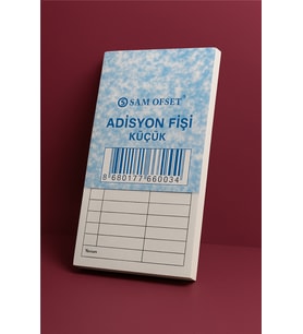 Sam Baskı Adisyon Bilgi Fişi, Adisyon Defteri (24 Adet)100 Yapraklı, Ölçüsü: 7x15 cm. Numaralı