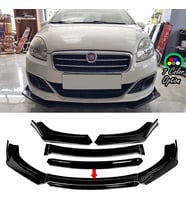 Fiat Linea Siyah Renkli Şeritli Dilli Ön Lip 4 Prç Parlak Siyah ABS 2006 - 2015