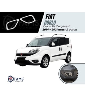 Fiat Doblo Facelift Krom Sis Çerçevesi 2014-2021 arası 2 Prç. P. Çelik