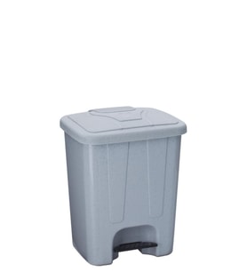 Omnipazar SY-4250 25 lt Köşeli Pedallı Plastik Çöp Kovası İç Kovalı Gri