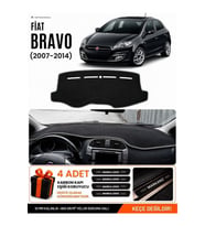 FIAT BRAVO (2007-2014) Uyumlu Torpido Örtüsü Torpido Kılıfı - Siyah Gri