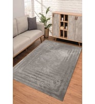 Dijital Kaymaz Taban Yıkanabilir Renkli Salon Halısı Mutfak Halısı Yolluk ND-SD-233 (Gri)