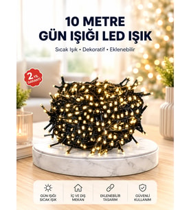 Uzun Ömürlü Led Teknolojili 10 Metre Şık Işıklı Süsleme Seti