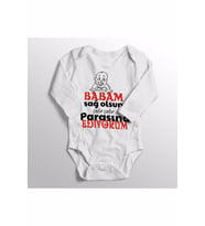Unisex Bebek Beyaz Babam Sağ Olsun Parasına Ediyorum Baskılı Bebek Zıbını