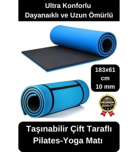 Ultra Konforlu Taşınabilir Askılı ve Kalın Çift Taraflı Destekleyici Meditasyon Pilates Yoga Matı