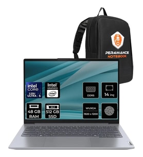 Lenovo Thinkbook 14 Gen 7 Core Ultra 5 125U 48GB Ram 512GB SSD 14" Fhd+ Freedos 21MR0095TRP327 Notebook + Per4 Çanta