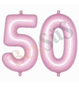50 Rakam Folyo Balon pembe Rengi (76 cm)