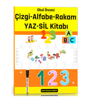 Yazmayı Öğreten YAZ-SİL Kitabı (Çizgi-Alfabe-Rakam)