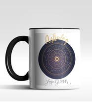 Kişiye Özel Astrolog Tasarımlı Siyah Kupa (Siyah - Beyaz)