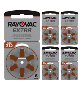 Rayovac Extra 312 Numara İşitme Cihazı Pili (5 Paket x 6 Adet = 30 Adet Pil)