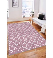 Pembe Spor Kaymaz Tabanlı Makinede Yıkanabilir Halı MO06 - 100 x 160 cm