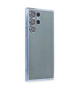Samsung Galaxy S22 Ultra Kılıf Kamera Korumalı Lensli Silikon - Açık Mavi