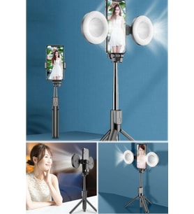 İki Ledli Tripod Standı ve Cep Telefonu Tutucu ile Selfie Işık Seti