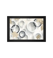 Soyut Şekiller Motifli Kanvas Tablo 80 x 110 cm Siyah Çerçeve