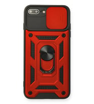 Pilelistore   iPhone 7 Plus Kılıf Pars Lens Yüzüklü Silikon - Kırmızı
