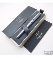 Parker IM Premium Saten Mavi Krom Desenli Dolma Kalem  İsme Özel Kalem