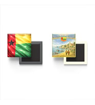 Buzdolap Magnetleri - Gine-Bissau Bayrağı ve Bissau Retro Tema - 2'li Set Magneti