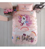 Clasy %100 Pamuk Dört Mevsim Set Tek Kişilik Pink Dreams V1 Pudra
