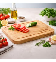 BK Gift Kişiye Özel Bambum Talau Büyük Boy Bambu Kesme Tahtası 39x30 cm – Doğal Bambu Doğrama Tahtası
