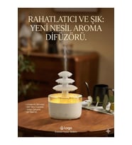 MCG 3 Katlı Şelale YAĞMUR Tasarımlı Ultrasonik Aroma Difüzör - 6 Renk LED Işıklı Hava Nemlendirici
