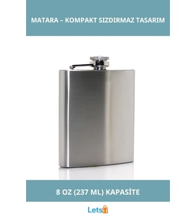 Paslanmaz Çelik Sızdırmaz Şık Tekli 8 Oz Matara