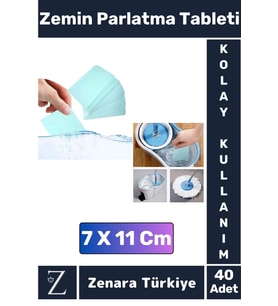 Premium Dükkan Fayans Ahşap Parçalanabilir Pratik Kullanım Zemin Parlatma Temizleme Tableti 40 Adet