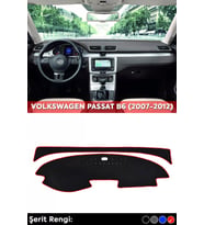 Volkswagen Passat B6 / Cc (2007-2012) 3d Torpido Koruma Kılıfı - Ön Göğüs Kaplama - Kırmızı Şerit