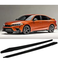 Honda Civic FE Yan Marşpiyel Seti V2 Plastik 2 Adet Mat Siyah 2022 2023 2024 2025 karlık+ek+bodykit