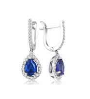 2.50 Karat Safir Pırlanta Küpe