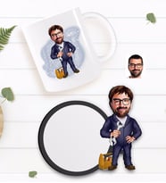BK Gift Kişiye Özel Tamirci Karikatürlü Beyaz Kupa ve Ahşap Bardak Altlığı Hediye Seti-1