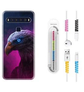 TCL 10L 10 Plus 10SE 20E 20SE 30SE L7 Kılıf Kablo Koruma Spiral Silikon Kartal 1622