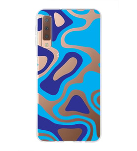 Samsung Galaxy A7 (2018)  Kapak Renkli Desen Tasarımlı Şeffaf Silikon Kılıf