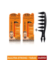 Fontenay Saç Şekillendirici Pudra Toz Wax Ultra Strong Tur. 20gr X2+ Geniş Aralıklı Wax Tarağı 3'lü Set