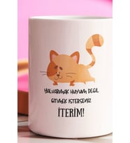 Yalvarmak Huyum Değil Baskılı Eğlenceli Hediyelik Beyaz Kupa Bardak