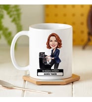 Piyanist Müzisyen Kadın Karikatürlü Kupa Bardak