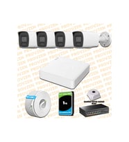 Provzen Hikvision 4 Kameralı 4MP IP Hibrit ColorVu Güvenlik Kamerası Mikrofonlu  Olay Anında bildirim
