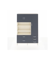 Arges Gardrop 9 Raflı 5 Çekmeceli 3 Kapaklı 132x30x195 Aytaşı-Antrasit