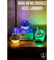 Hava Nemlendirici Masa Gece Lambası Usb Projeksiyon Aromaterapi