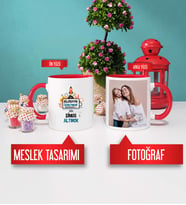 Bilgisayar Öğretmenine Hediye Bilgisayar Öğretmeni Kupa Bardak Kırmızı Fotoğraflı