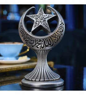 AY YILDIZ BOYTU ORTA BOY GÜMÜŞ RENK BİBLO (Karışık)