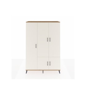 Hyperion Dolap 7 Raflı 5 Kapaklı Tek Askılı 132x44x195 Çam-Aytaşı/Çam