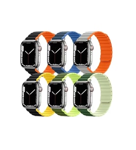 Mey İthalat® Watch 42Mm Mo-Wb1 Çift Renk Mıknatıslı Silikon Kordon - Koyu Yeşil-Açık Yeşil