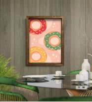 BK Gift Cafe & Bar & Restaurant Konseptli Doğal Masif Ahşap Çerçeveli Tablo-88