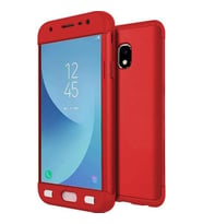Samsung J5 Pro Kılıf Kamera Korumalı 360 Tam Koruma Ays Kılıf (Kırmızı)