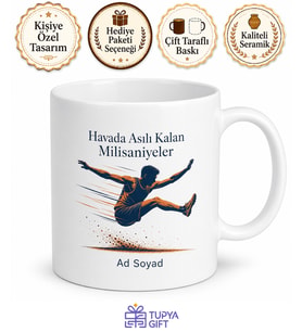 Uzun Atlamacıya Havada Asılı Kalan Milisaniyeler Atletizm Kupa Bardak Hediye