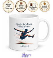Uzun Atlamacıya Havada Asılı Kalan Milisaniyeler Atletizm Kupa Bardak Hediye