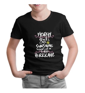 March Girls Siyah Çocuk Tshirt
