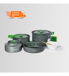 Orcamp OUT-1050 Outdoor Yemek Kapları -4'lü Kamp Tencere Tava Çaydanlık Seti